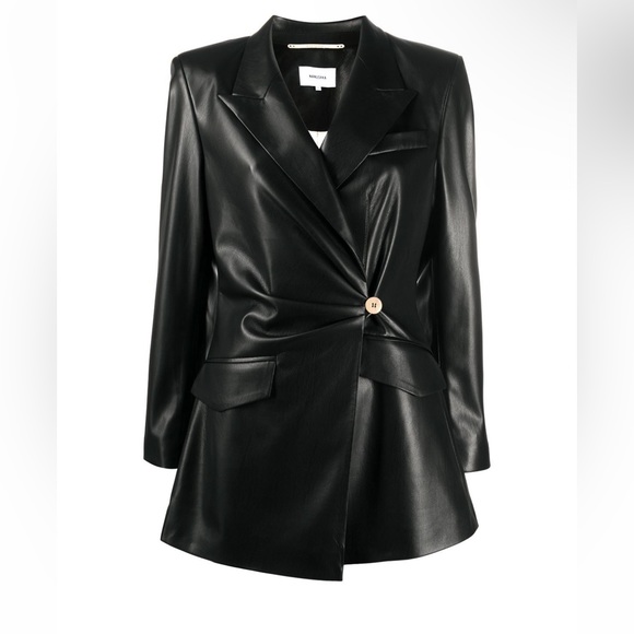 Nanushka Blair Wrap Front Vegan Leather Blazer - Picture 12 of 13